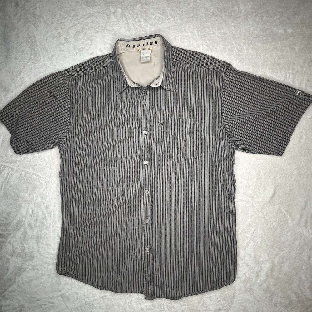 The North Face A5 Series Mens Large Gray Button Down Short Sleeve‎ Shirt